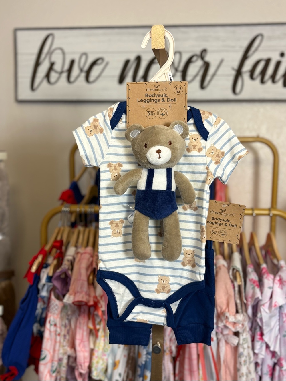 Dreamgro Blue Bear Bodysuit with Plush Doll